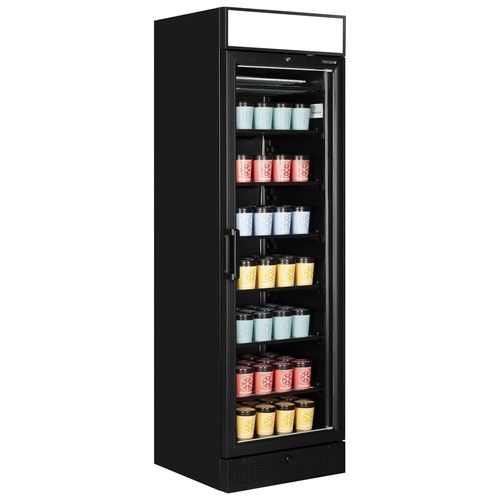 Glass door black - black, upright