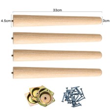 4pc Wooden Table Legs Tapered