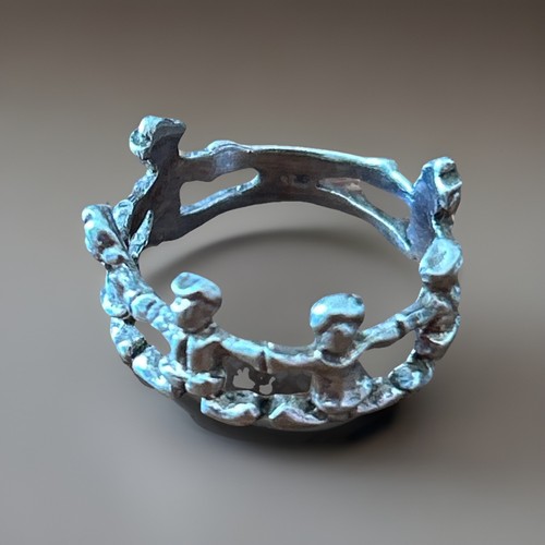 Silver friendship ring figures - silver,