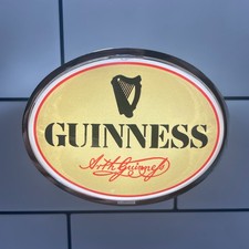 Brand New Oval Cream Retro Guinness Beer Badge! Frog Eye Lens. 1978 Guinness