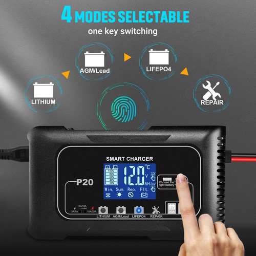 Amp car battery charger for - 20-amp,