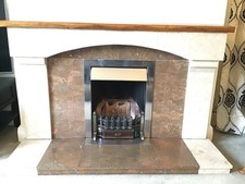 Fireplace & hearth - possibly marble. Date unknown. Buyer to dismantle. ST8.