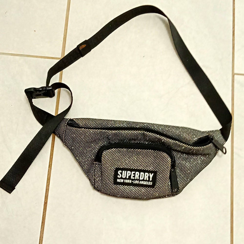 Superdry grey black small belt - grey/black,