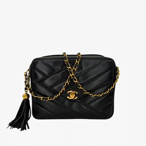 Chanel vintage black lambskin - black,