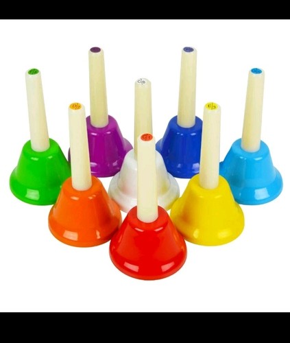Coloured hand bells - coloured, set
