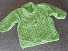 An Apple Green Hand Knitted Cardigan, Age 2 Years Approx