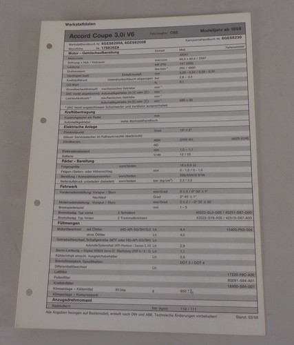 Inspection sheet honda accord - sheet,