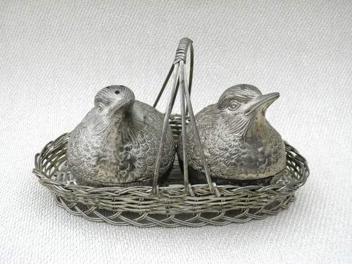 Vintage metal pewter - vintage, quail