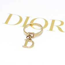 Christian Dior D Logo Ring Gold Tone Size 7 US Women's Vintage Auth from Japan