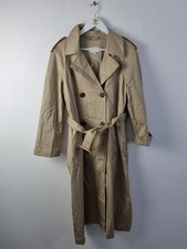 M&S Women's Cotton Rich Belted Longline Trench Coat Size 8 Buff NEW F2