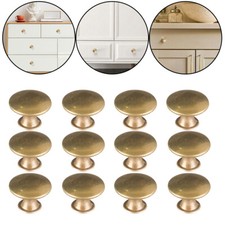 12X Antique Brass Drawer Handles Kitchen Door Knobs Small