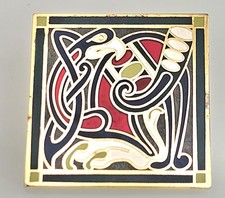 Square Celtic Enamelled Brooch