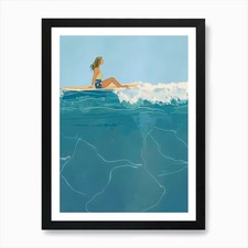 Surfer Girl 4 Art Print Framed