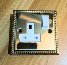 Brass Georgian switched 1 gang