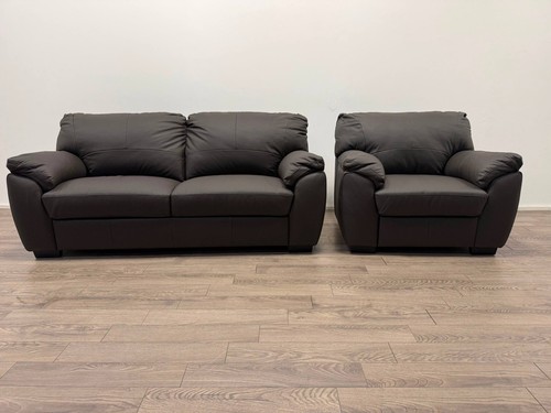 Milano brown top grain leather - grain,