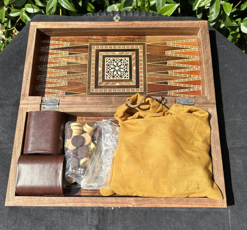 Inlaid wooden chess backgammon - wooden, chess/backgammon