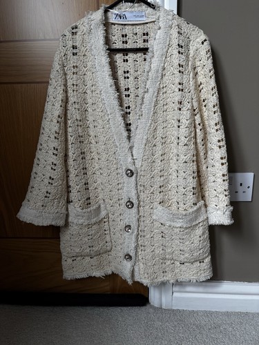 Zara medium knit cream - zara, medium-knit