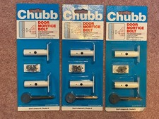 Chubb door mortice bolt set 8002. White Finish X6 Plus 3 Keys
