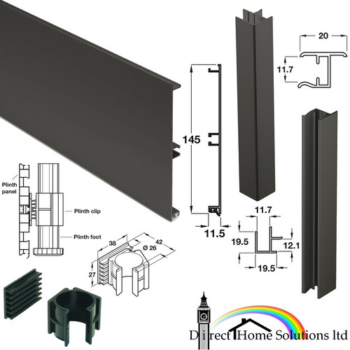 Aluminium kitchen unit plinth - aluminium,
