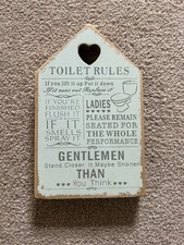 NEW Vintage Toilet Rules Ladies Gentlemen Bathroom Home Pub Shed Bar Cafe Gift
