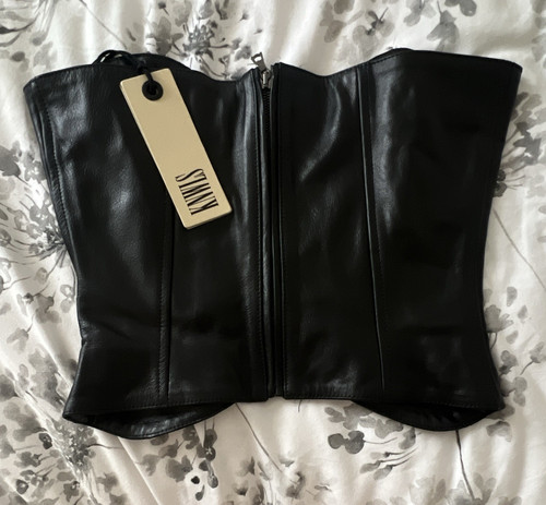 Knwls black leather zip front - zip,