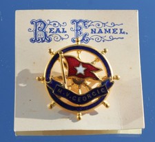 WHITE STAR LINE MV GEORGIC FINE SOUVENIR ENAMEL BADGE SOLD ONBOARD