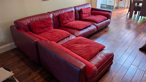 Red leather left hand - red, left-hand