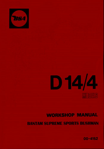 Bsa bantam d14 - d14, workshop