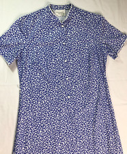 RICHARD STUMP VINTAGE RETRO 1970s - 80s BLUE & WHITE DRESS 40" CHEST 43" LENGTH