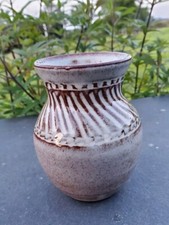 Welsh Creigiau Studio Pottery Small Glazed Vase 3.5" Tall