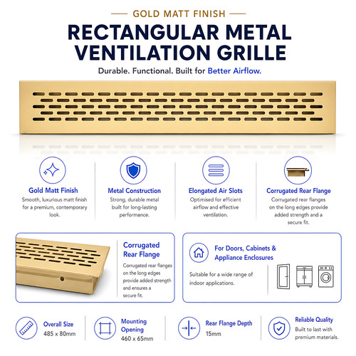 Gold matt metal air - gold, vent