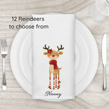 Personalised reindeer napkins