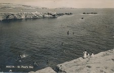Malta postcard St Paul's Bay Real Photograph Fotocelere