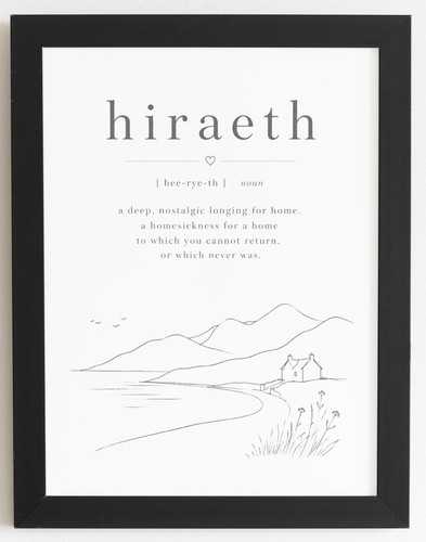 Hiraeth welsh wall art - art, print