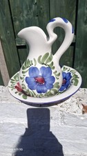 Ceramic Jug & Bowl Floral