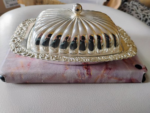 Vintage silver plated butter