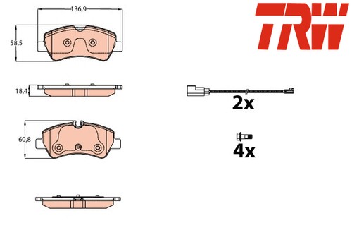 Rear brake pad set - rear,