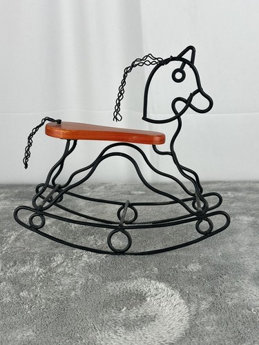 Vintage metal rocking horse - metal,