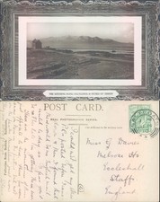 The Bathing Pond Saltcoats peaks of Arran Fullerton Bros Series 1909 postmark