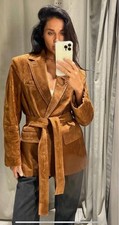ZARA 100% SUEDE LEATHER BLAZER