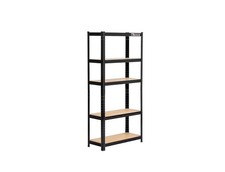 Rhino Racking - 5 Tier Heavy-Duty Garage Shelving Unit - Black Storage Shelves