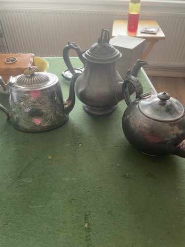 Silver plated teapots - silver, –
