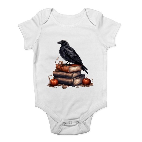 Black raven baby grow - black,