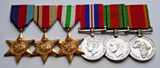 6 Original Full Size WW2 Stars Medals South African Army Named Jackson as Issued
