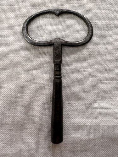 Antique iron clock winding key - antique,