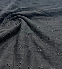 Black Broderie Anglaise Fabric