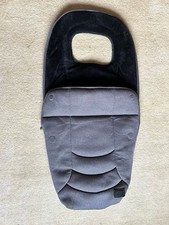 Oyster BabyStyle Grey Footmuff with Black Faux Fur Lining