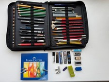 Artist's kit, Faber Castell. Prismacolor, Brushes, pencils etc.