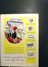 Original Old Antique Print Gas Cookers Speed Cleanliness Wool Fashion Design