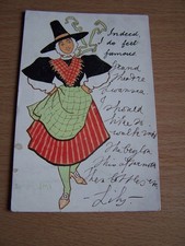 Welsh Lady Vintage Postcard Indeed I do Feel Famous Traditional Costume 1903